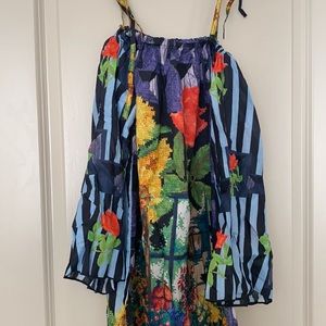 Off shoulder lawn shirt